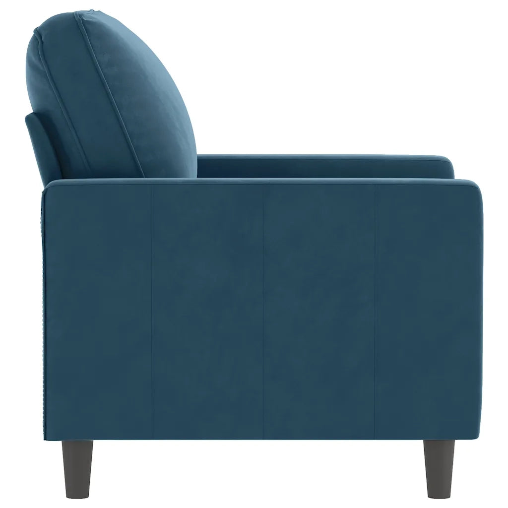 Fauteuil Bleu 60 cm Velours
