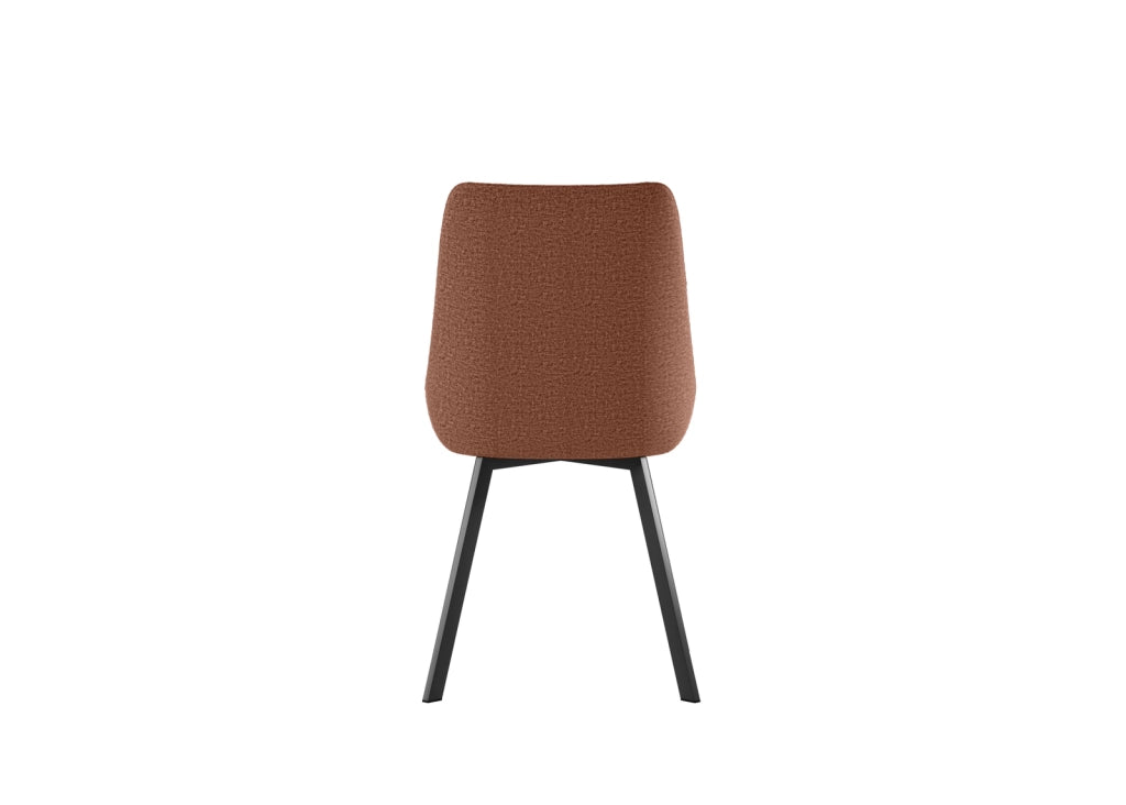 Sedia da interno Fox con seduta e schienale in microfibra color Ruggine, struttura in metallo resistente, design moderno - Fox