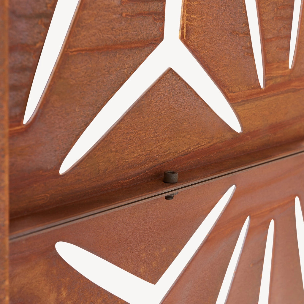Pannello Divisorio Kilsturd in Acciaio Corten a Motivo Decorativo 180x90 cm - Marrone Ossidato casa.pro