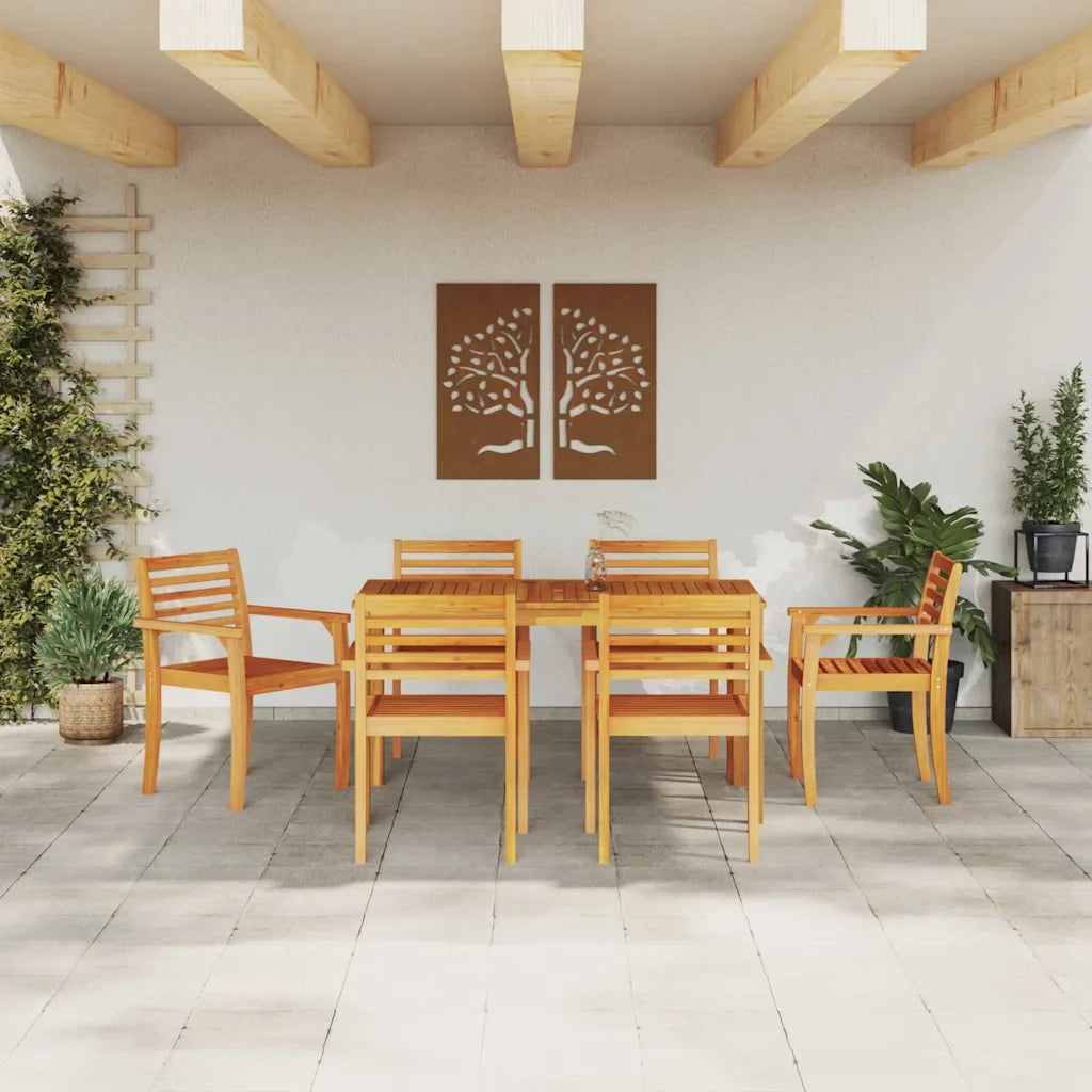 Set da Pranzo per Giardino 7 pcs Marrone