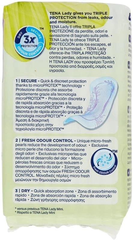 TENA LADY DISCREET MINI LIGHT IN CONFEZIONE DA 20 PEZZI