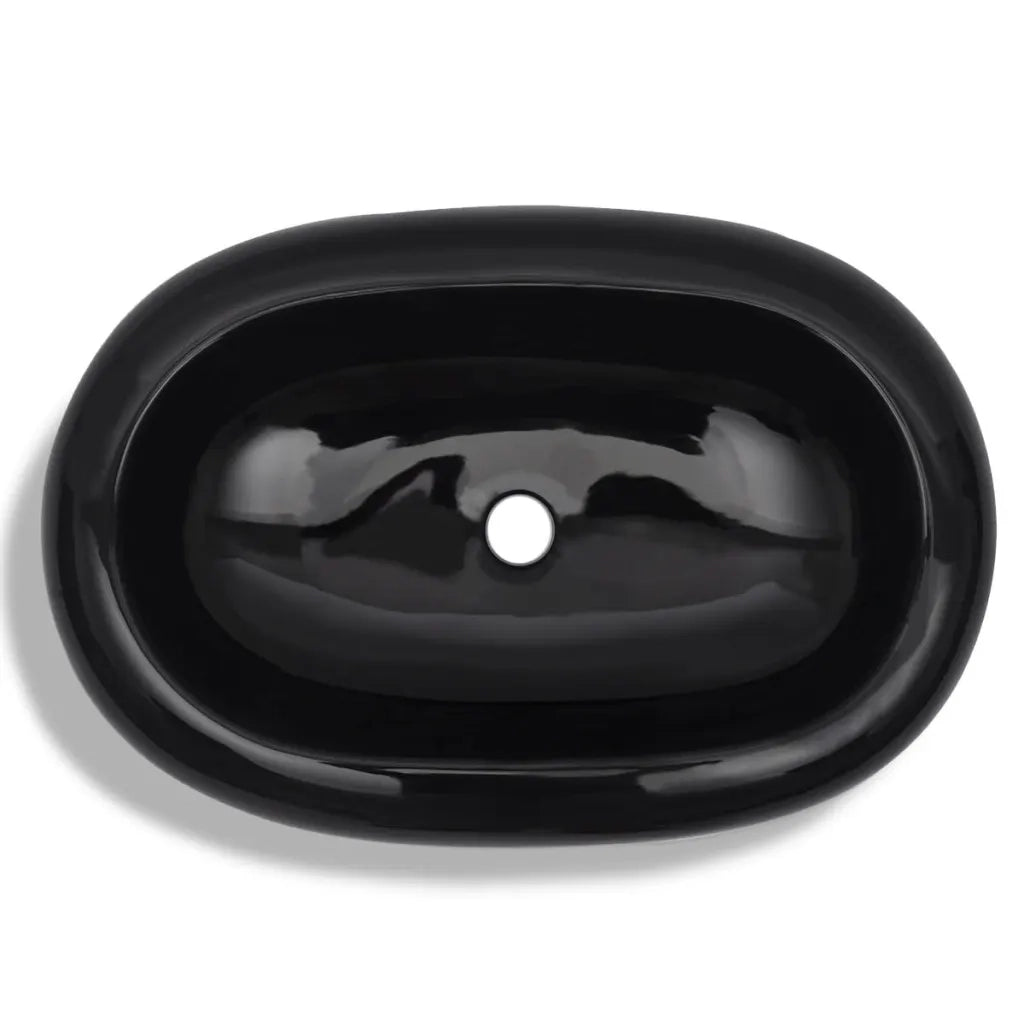 Lavandino da Bagno-Lavabo-Lavello in ceramica ovale nero