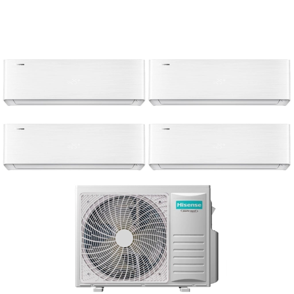 Climatizzatore Condizionatore Hisense Quadri Split Inverter serie ENERGY PRO X 9+9+9+9 con 5AMW105U4RQC R-32 Wi-Fi Integrato 9000+9000+9000+9000