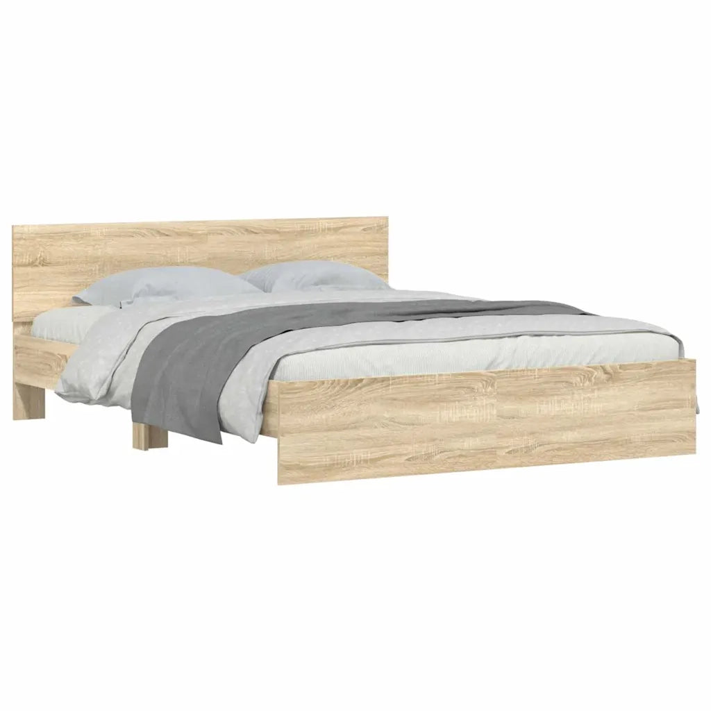 Letto matrimoniale | Letto per adulti | Struttura del letto Sonoma 152 x 203 cm Legno multistrato