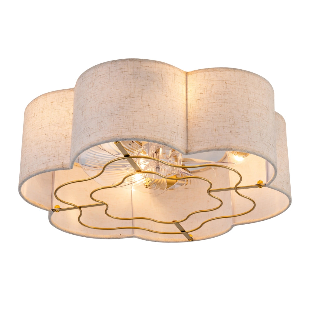 Ventilatore da soffitto con illuminazione controllo tramite app Bluetooth e telecomando in tessuto e plastica rame