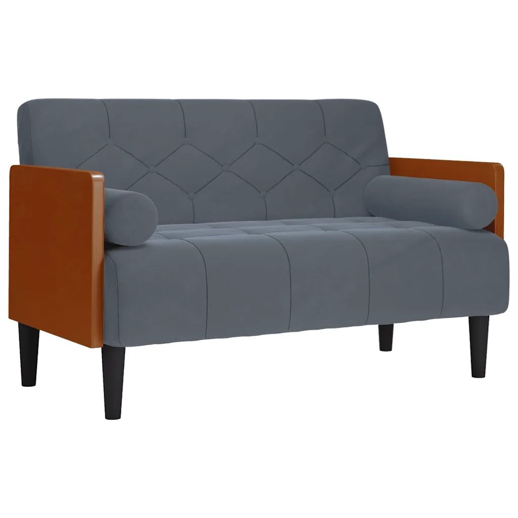 Divano Divanetto con Cuscini Bolster Grigio Scuro 110 cm 4100602