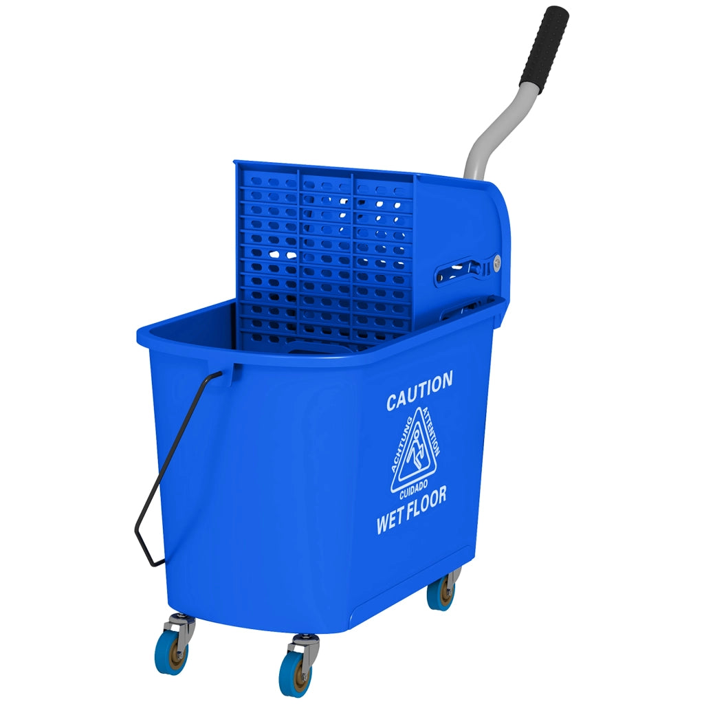 Secchio per Mocio con Ruote 20L ¨C Xylo ¨C Blu con Strizzatore e Manico