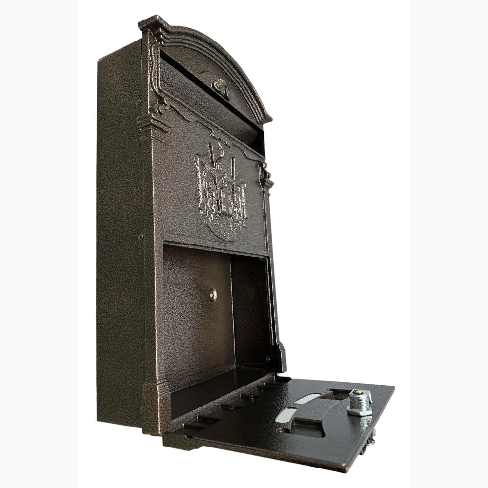 Cassetta Postale Portariviste in alluminio 255x88x405H cm Classico Colore Bronzo Martellato