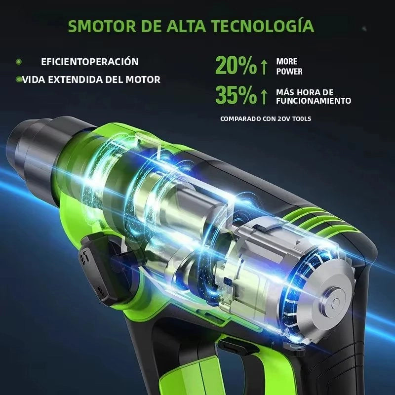 Trapano a percussione senza fili HMG405 24V energia 12 J batteria 4 Ah e caricabatterie inclusi
