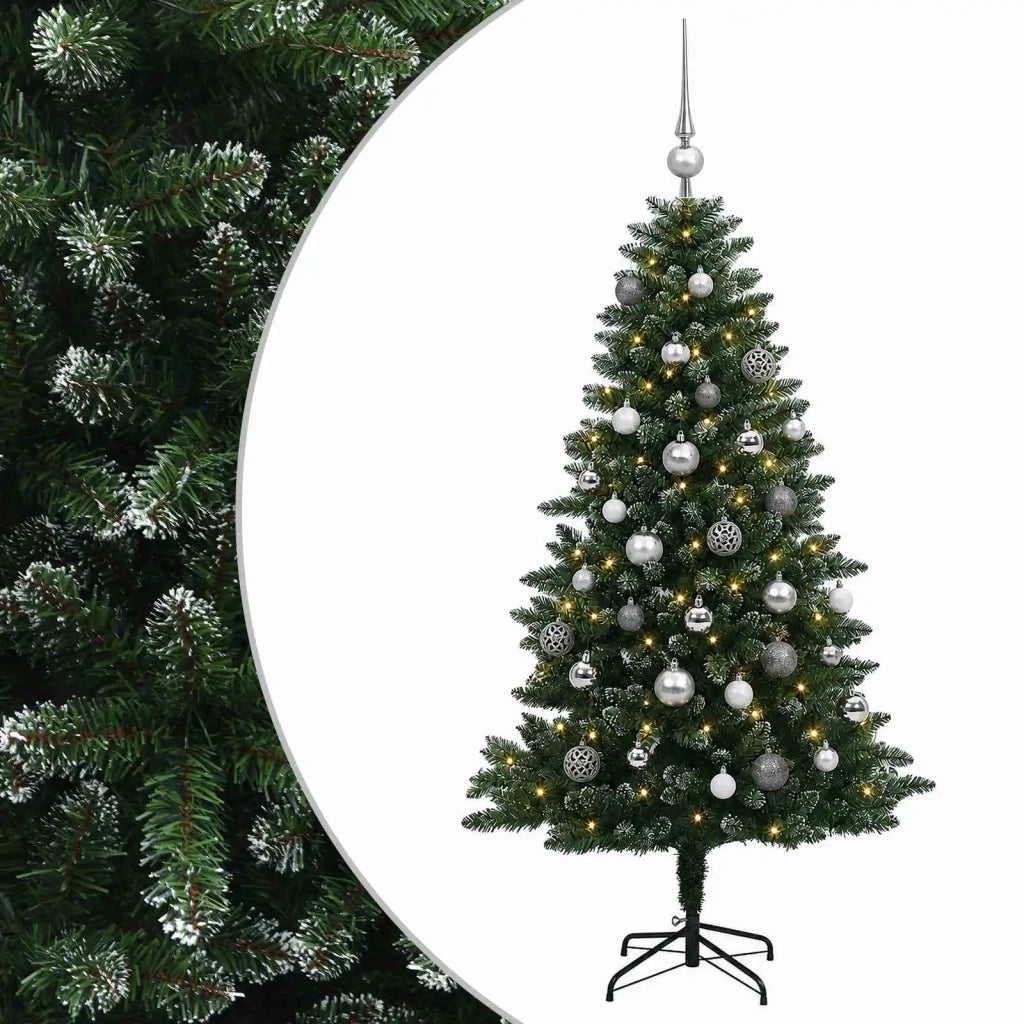 Albero di Natale Artificiale con Palline 120 cm 150 LED 3466191