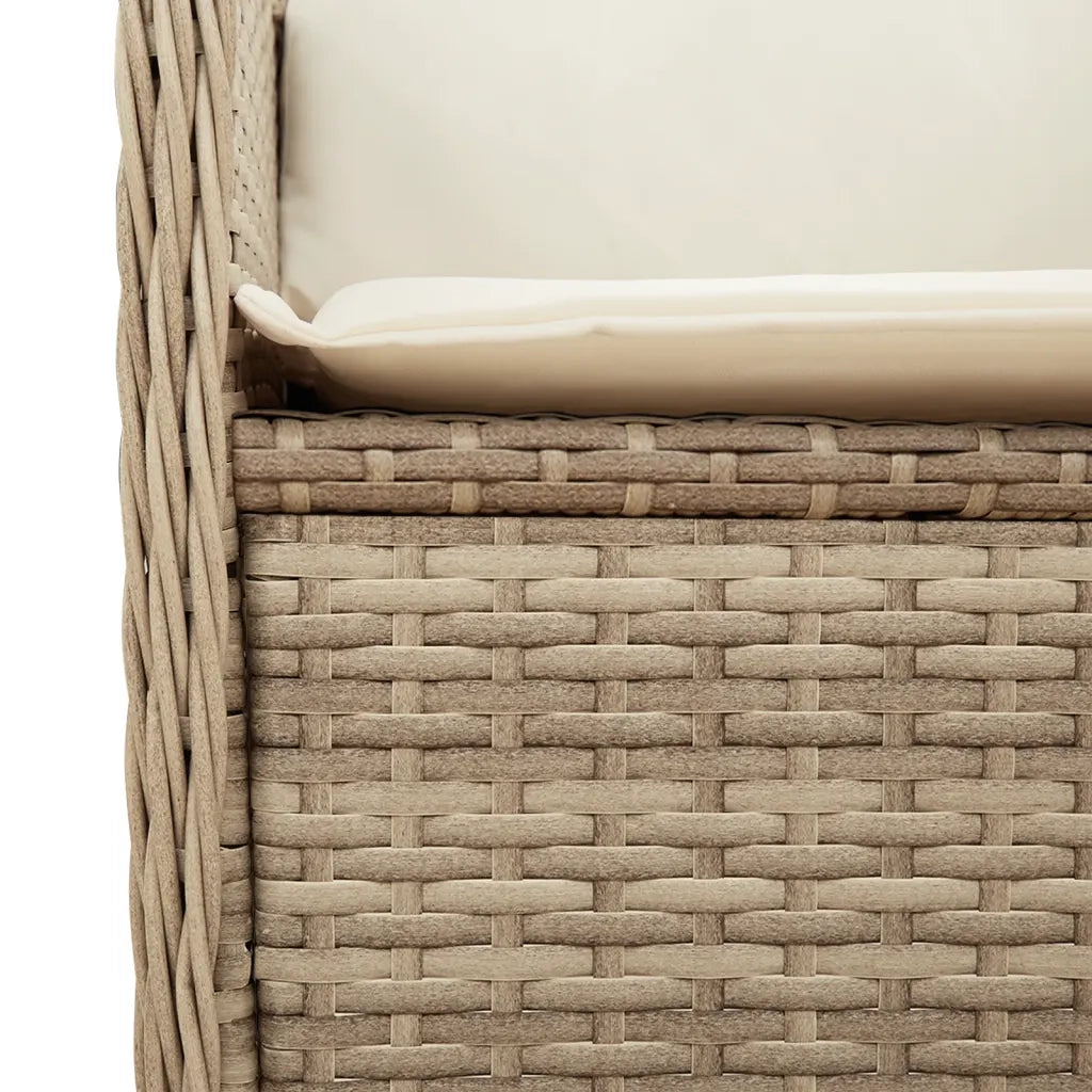 Set Divani da Giardino 3 pz con Cuscini in Polyrattan Beige