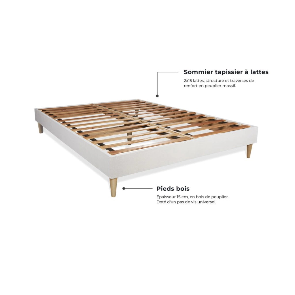 Kit rete e materasso FLEXY 130x210cm - Spessore : 22cm - molle insacchettate e memory foam - rigido