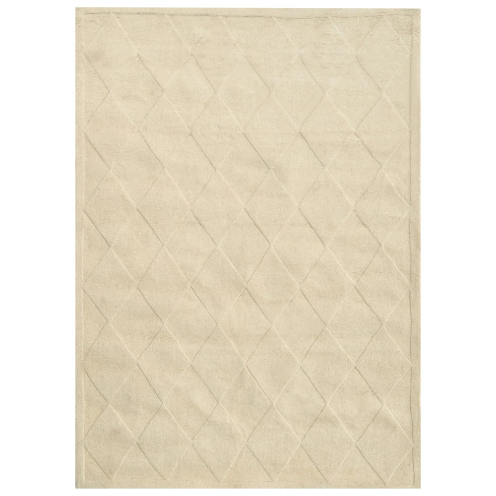 Tappeto in lana beige chiaro 160 x 230 cm, forma rettangolare, tappeto decorativo in stile scandinavo
