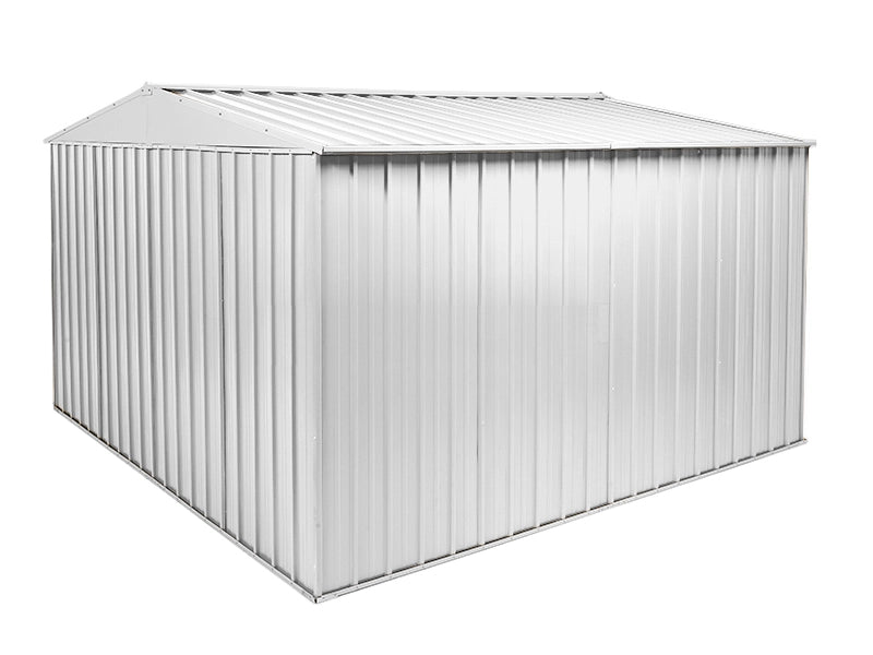 Box in Acciaio Zincato garage attrezzi lamiera 360x3.45cm x h2.12m - 150KG - 12,42mq - BIANCO