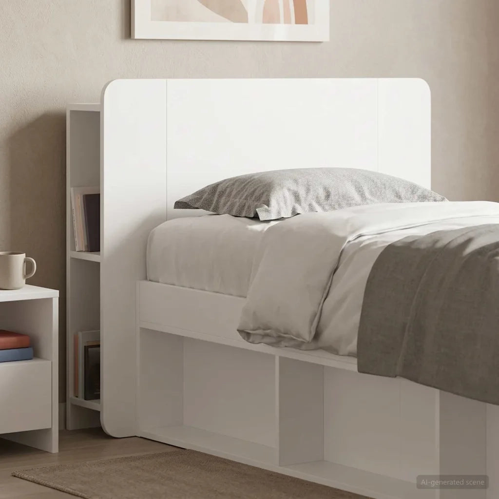 Testata del letto Bianco Lucido Legno ingegnerizzato 8001196