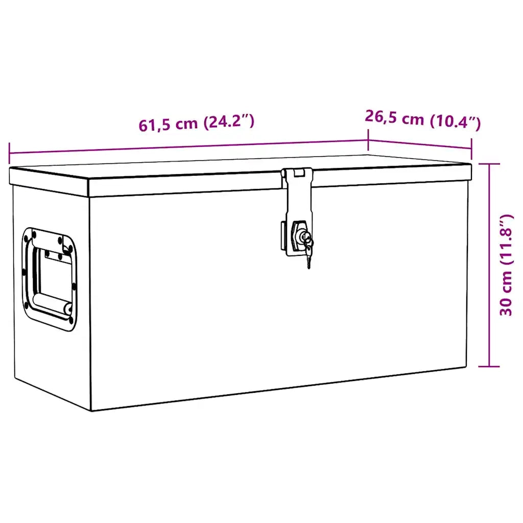 Cassetta in Alluminio 61,5x26,5x30 cm Argento 142936