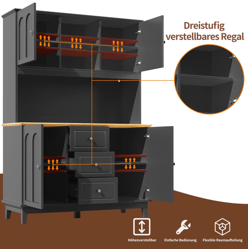 ARMADIO ALTO LED 120x40x180 cm MDF Nero/Naturale