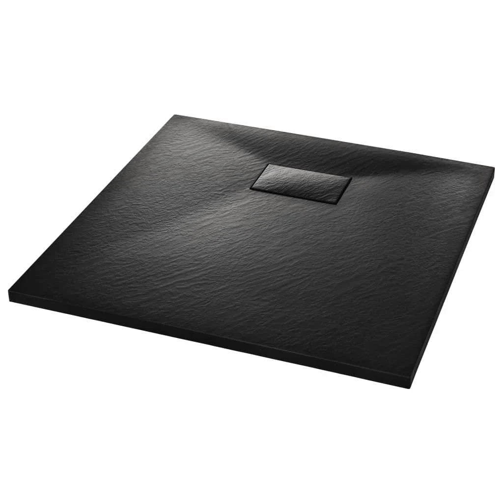 Piatto doccia rettangolare per bagno casa interno foro di scarico standard 9 cm SMC 90 x 90 cm nero 02_0003457