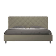 Letto matrimoniale king size senza rete imbottito 190x200 similpelle cappuccino Priya