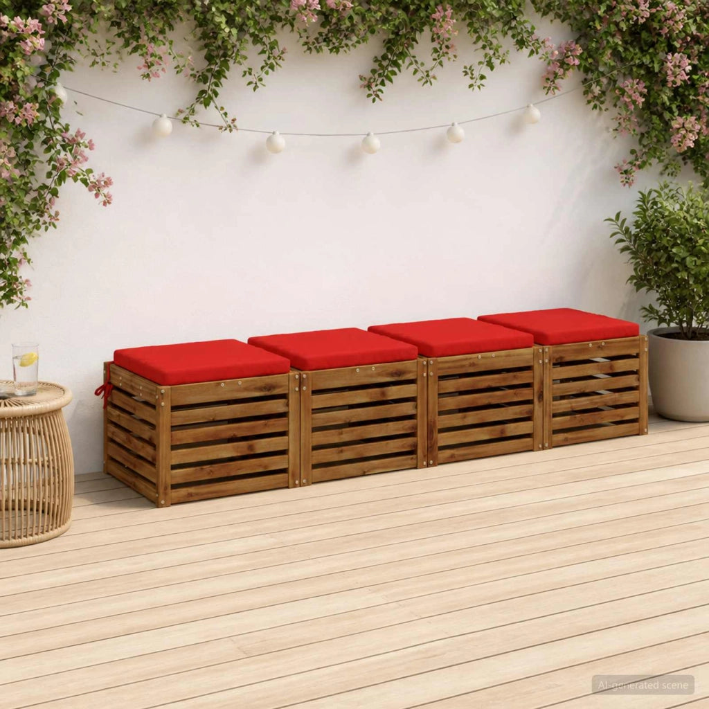 Cuscini per Seduta SOEST 4 pz 100% Poliestere Rosso 944465