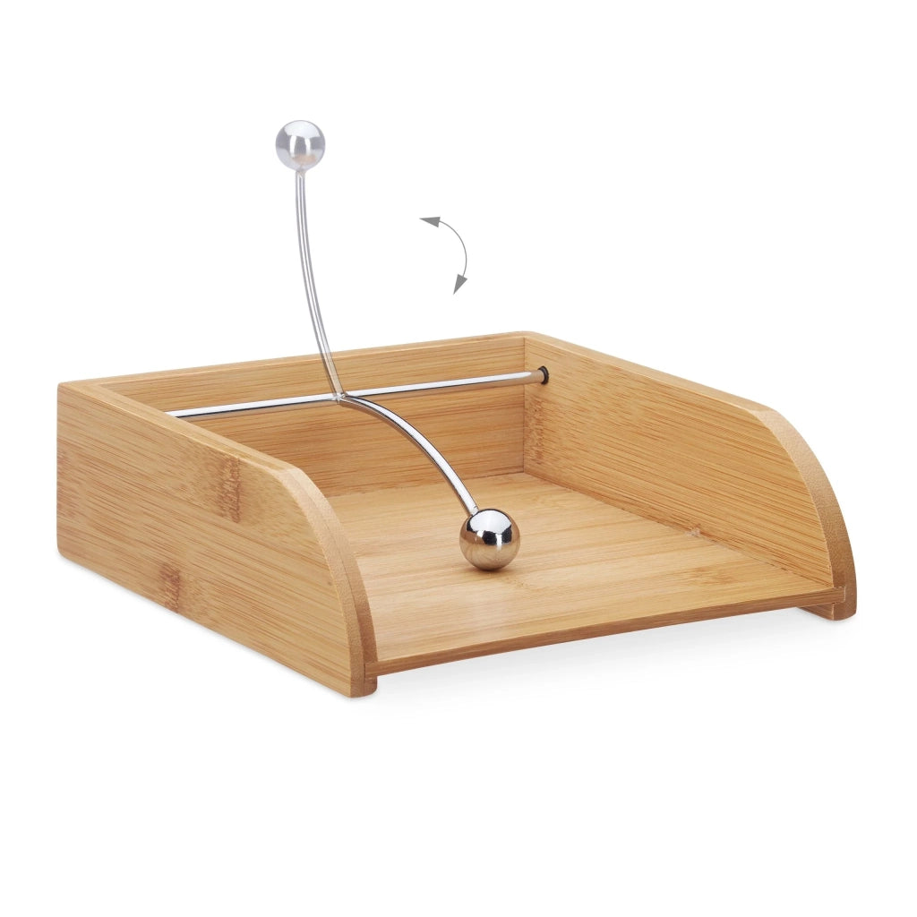 Portatovaglioli da tavola moderno design arrotondato 33 x 33 cm in bambù naturale 13_0004111