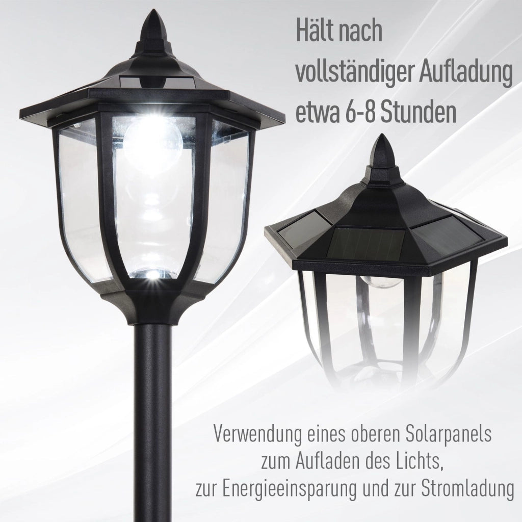 Lanterna Solare LED da Giardino ¨C Xylo ¨C Plastica Nera 177cm per Esterno e Interno