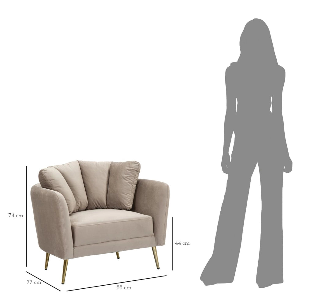 Poltrona Kiev 88x74x77 cm in Poliestere GREY/Oro