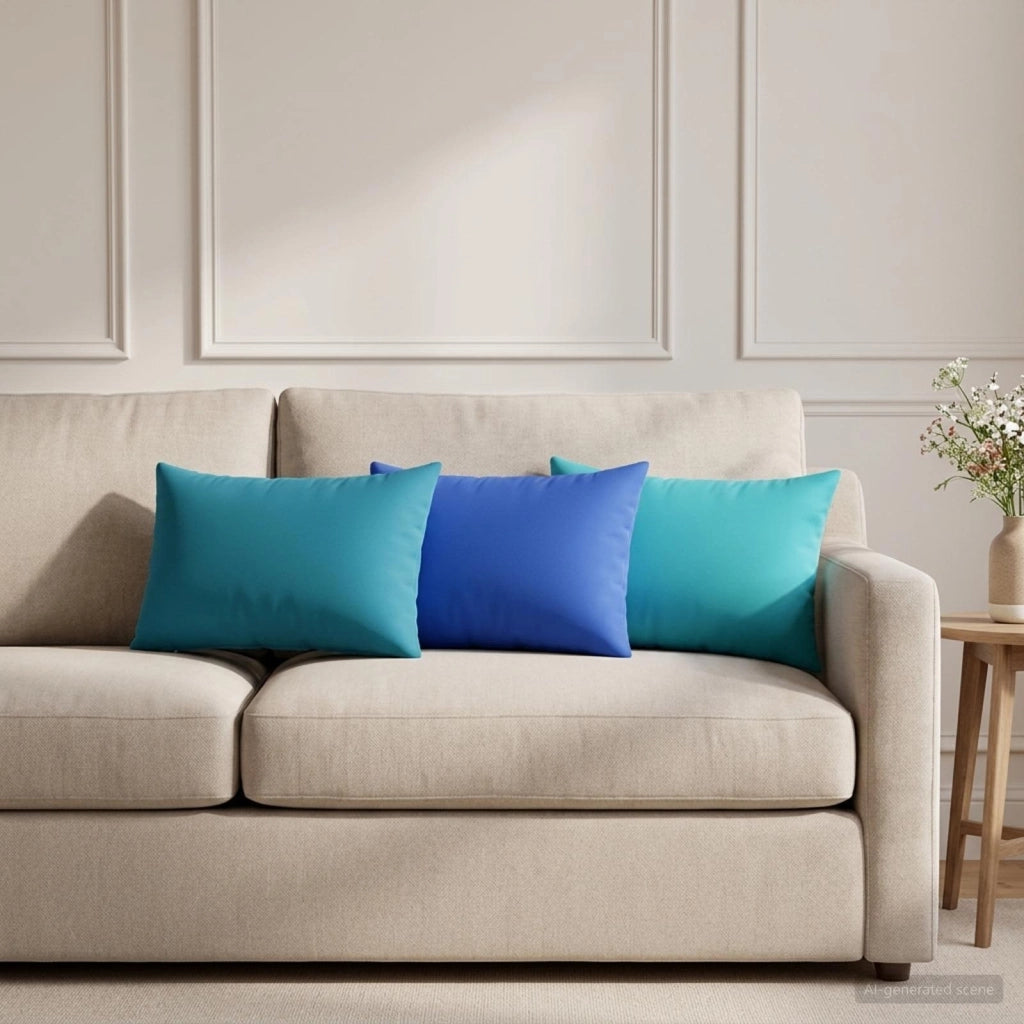 Cuscino con cuscino HEERLEN 2 pz Azzurro Poliestere 923977