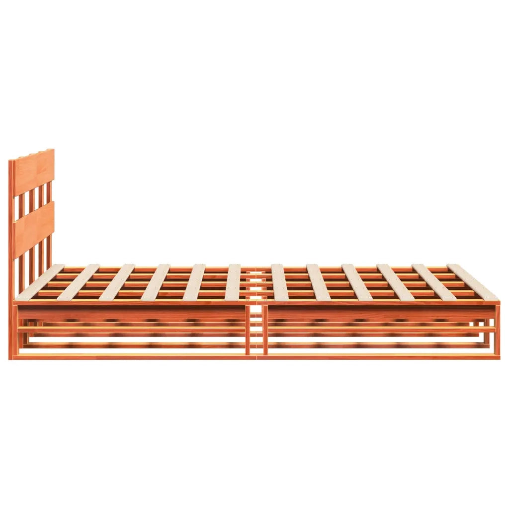 Letto senza Materasso-Struttura Letto Marrone Cera 140x190 cm in Legno di Pino 589425