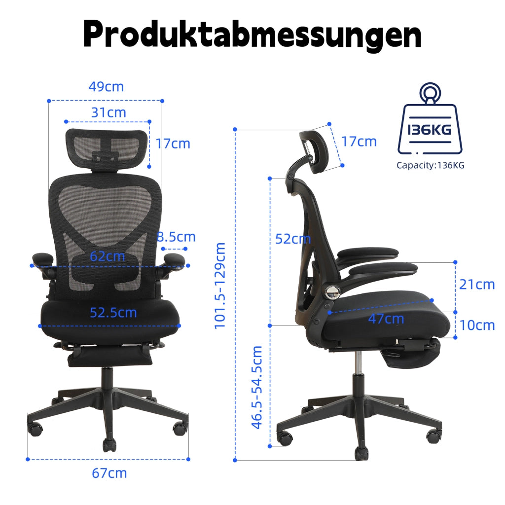 Sedia da ufficio ergonomica reclinabile ¨C Minimal ¨C nero