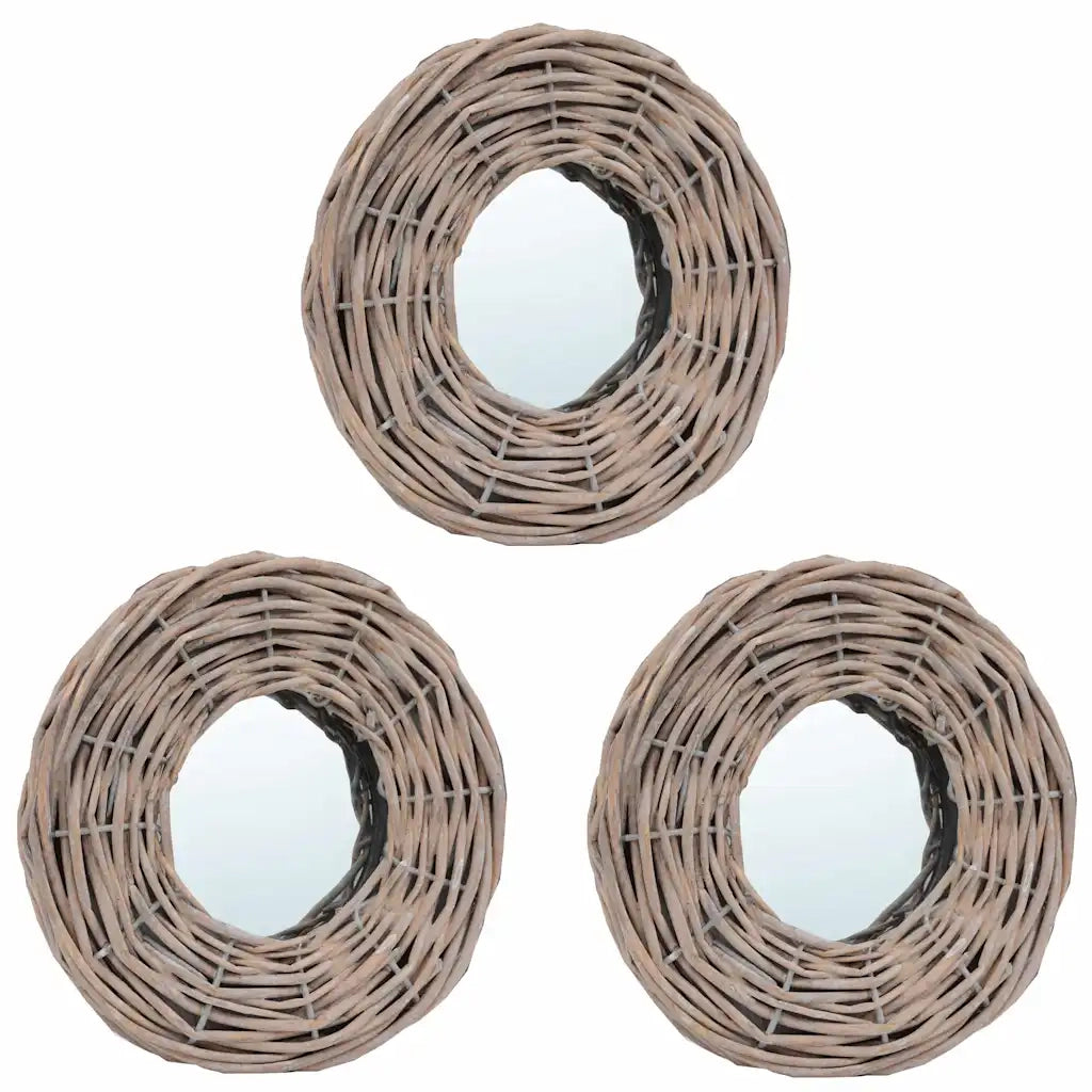 Specchi 3 pz 15 cm in Vimini 287625