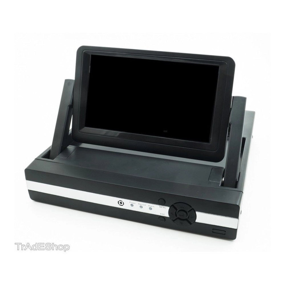 Trade Shop - Dvr Nvr Combo Videosorveglianza 4 Ch Canali Schermo Lcd 7 Pollici H264 -