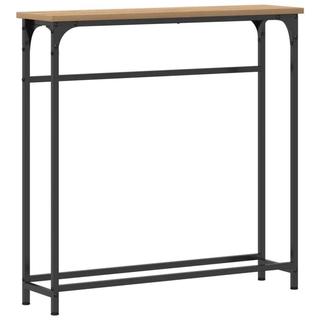 Table console Chêne artisanal 75 x 19,5 x 75 cm