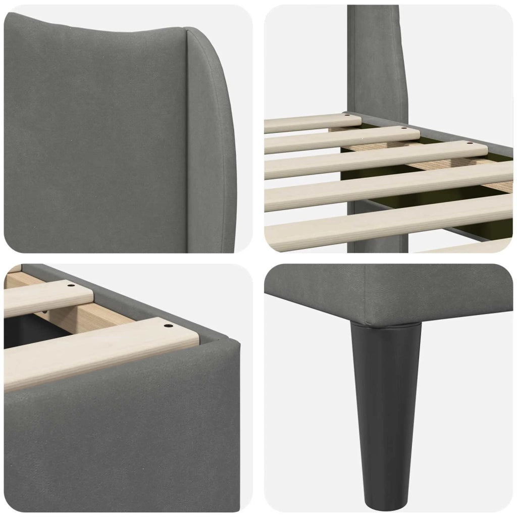 Letto matrimoniale | Letto per adulti | Struttura del letto Grigio Scuro 160 x 200 cm Velluto