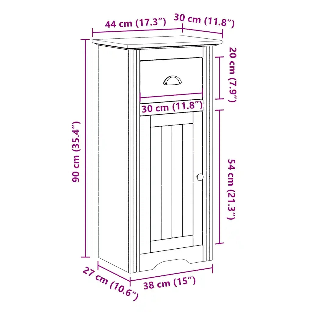Mobile da Bagno | Armadio da bagno BODO Grigio 44x30x90 cm