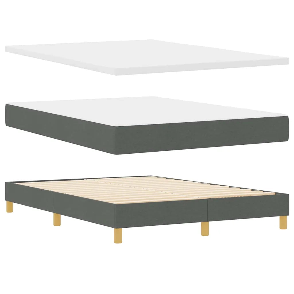 Letto a Sorgente LED con led Grigio scuro 160 x 200 cm Tessuto