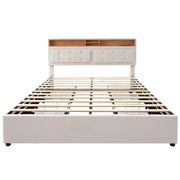 Letto Matrimoniale; Lino; Beige