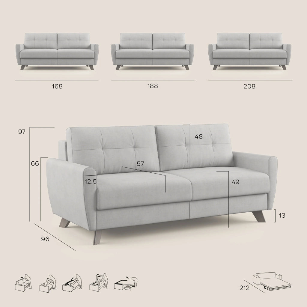 Callisto Divano letto matrimoniale 208 cm giallo
