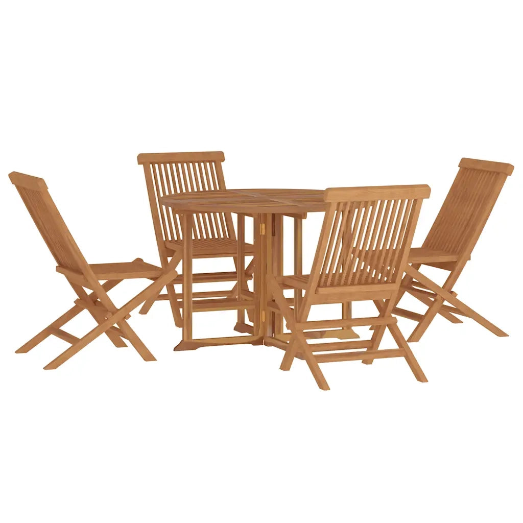 Set da Pranzo Pieghevole per Esterni 5pz Legno Massello di Teak 3096571