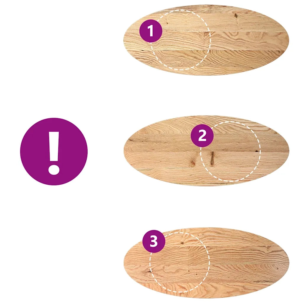 Dessus de table 140x60x4 cm bois de chêne massif ovale