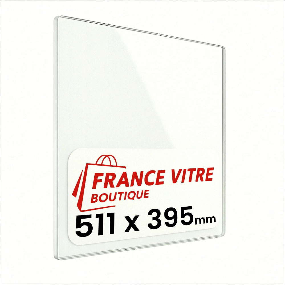 511 x 395 x 4 mm - Vetro per stufa a legna - vetro camino di ricambio - vetro per caminetto resistente al fuoco - France Vitre