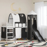 Struttura del letto loft per bambini Bianco e Nero 90 x 190 cm