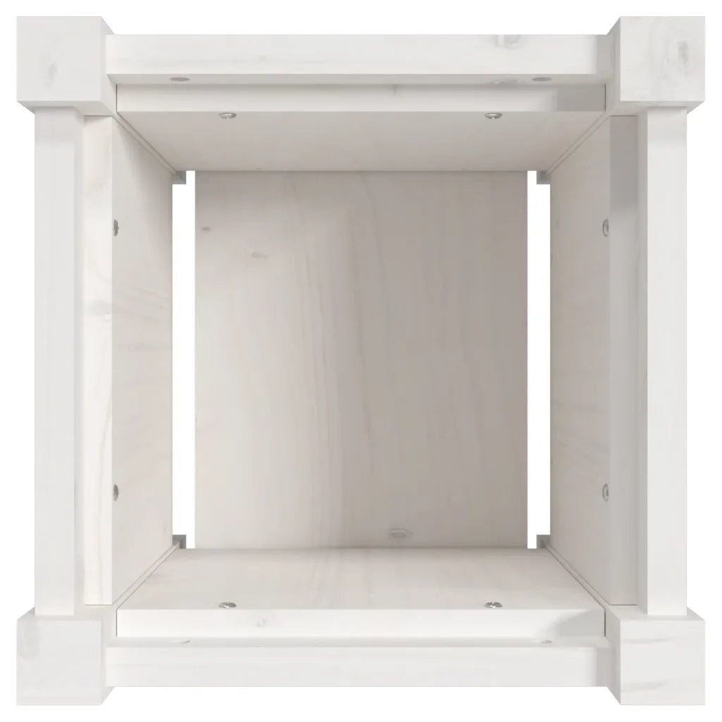 Fioriera | Cassetta per fiori | Vaso da Giardino Bianca 31x31x31 cm Legno Massello di Pino