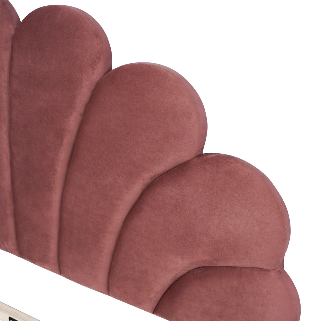 Letto Imbottito Matrimoniale con Testiera ¨C MINIMAL ¨C Velluto Rosso 140x200