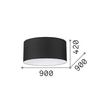 Paralume Cilindro Collezione SET Finitura Tortora Altezza 42cm Diametro 90cm Ideal Lux