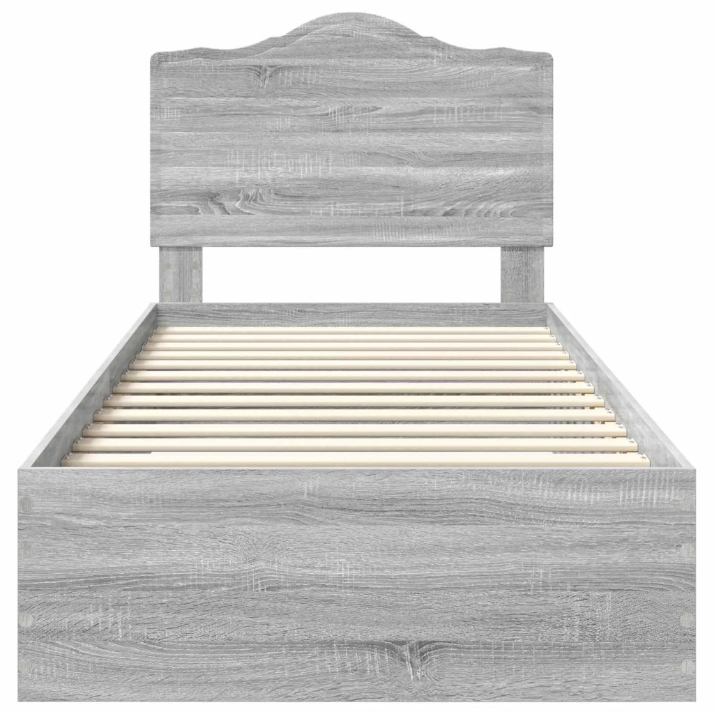 Letto singolo | Letto per adulti | Struttura del letto Grigio Sonoma 90 x 190 cm Legno multistrato