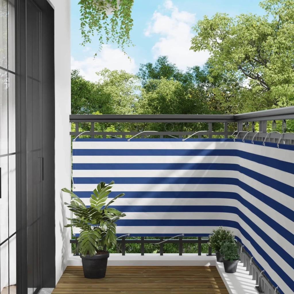 Schermo da balcone | Paravento da Balcone Blu e Bianco 100 x 500 cm