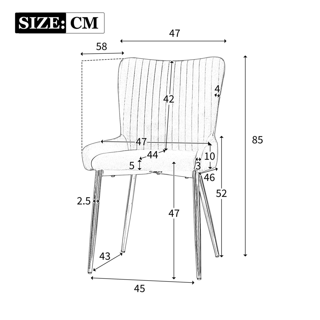 SEDIA da pranzo in velluto beige e oro, Set da 6 pezzi