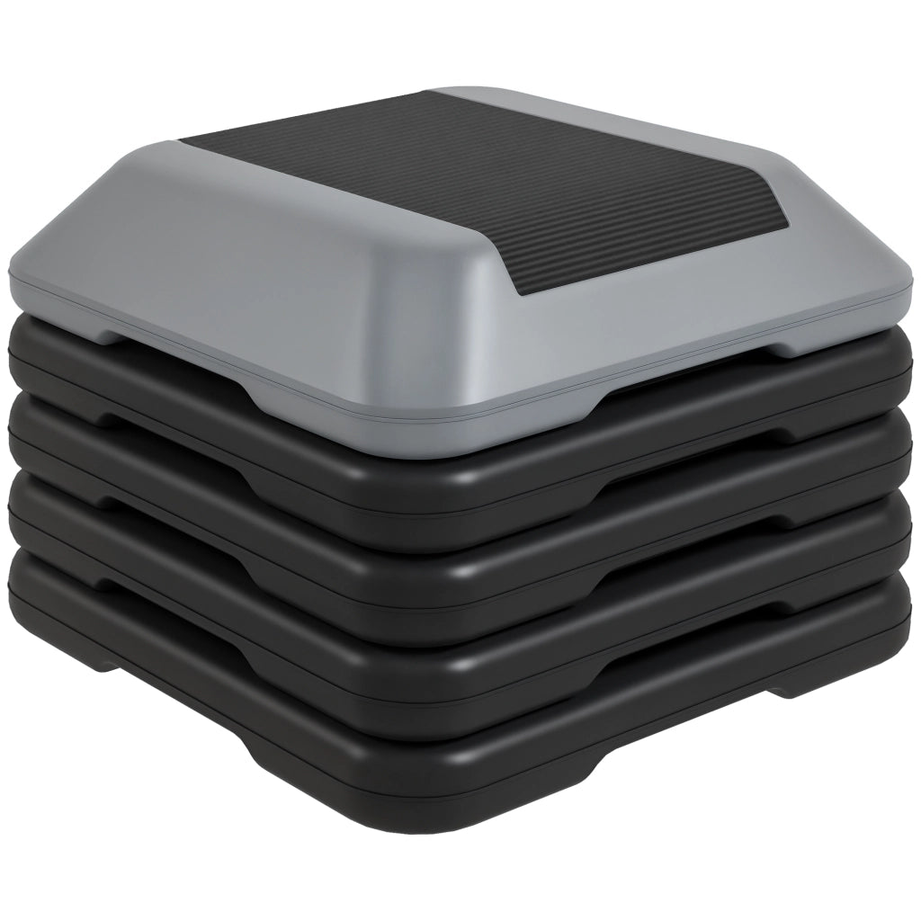 Step Fitness Antiscivolo ¨C Xylo ¨C Altezza Regolabile 10-30cm Carico 150kg Grigio