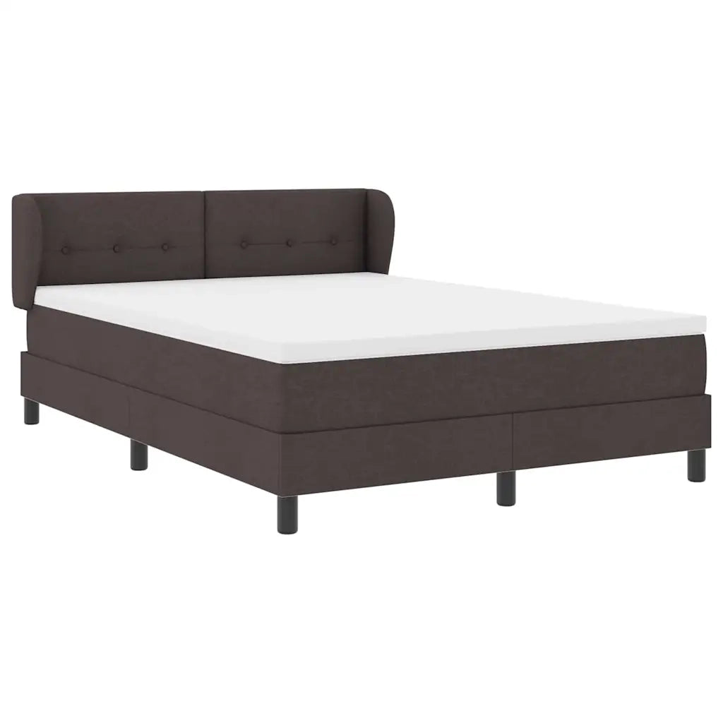 Letto a molle con materasso Marrone Scuro 140 x 200 cm Tessuto 3340027